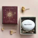 East of India Boxed Zodiac Porcelain Pebble - Capricorn