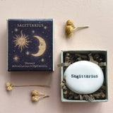 East of India Boxed Zodiac Porcelain Pebble - Sagittarius