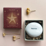 East of India Boxed Zodiac Porcelain Pebble - Taurus
