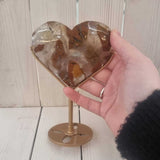 Golden Brecciated Agate Heart on Stand 14cm