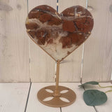 Golden Brecciated Agate Heart on Stand 17cm