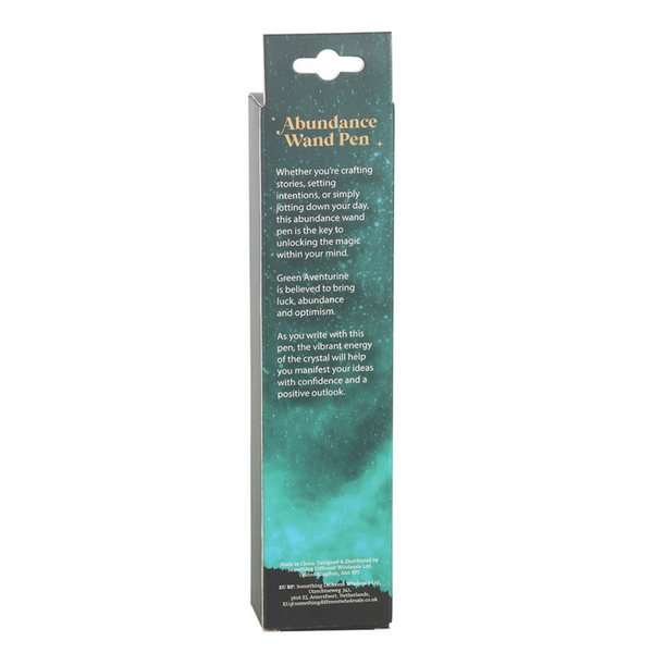 Abundance Green Aventurine Crystal Wand Pen