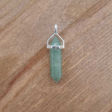 Green Aventurine Sterling Silver Double Terminated Point Pendant