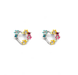 Hearts Rhodium Stud Earrings