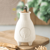 Cream Ribbed Palo Santo Burner