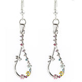Pear Drop Rhodium Earrings