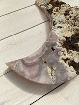 Pink Amethyst Moon on Rose Gold Stand