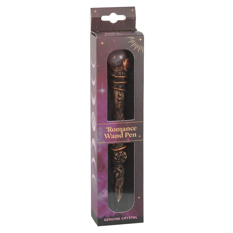 Romance Rose Quartz Crystal Wand Pen
