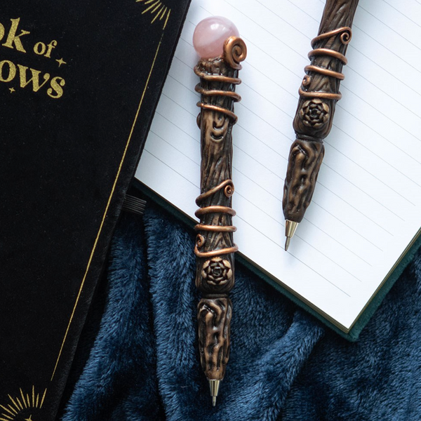 Romance Rose Quartz Crystal Wand Pen