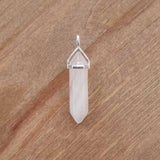 Rose Quartz Sterling Silver Double Terminated Point Pendant