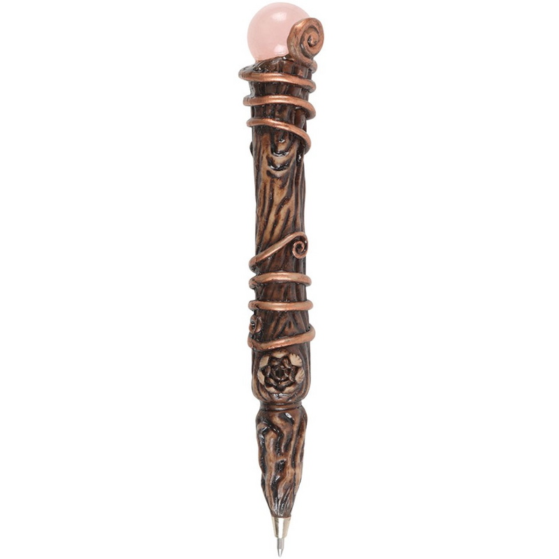 Romance Rose Quartz Crystal Wand Pen