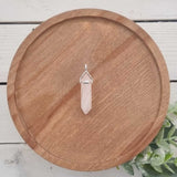 Rose Quartz Sterling Silver Double Terminated Point Pendant