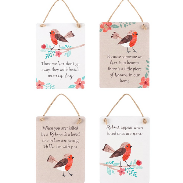Winter Robin Sentiment Sign