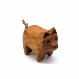 Pocket Pig Wooden Carving