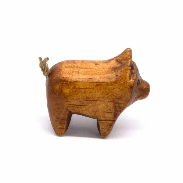 Pocket Pig Wooden Carving