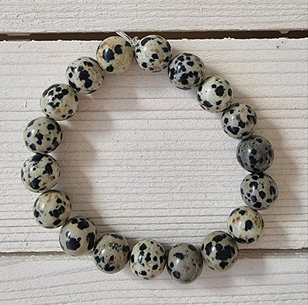 Dalmatian Jasper Bead Bracelet