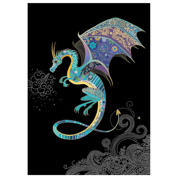 Bug Art Blue Dragon Greetings Card