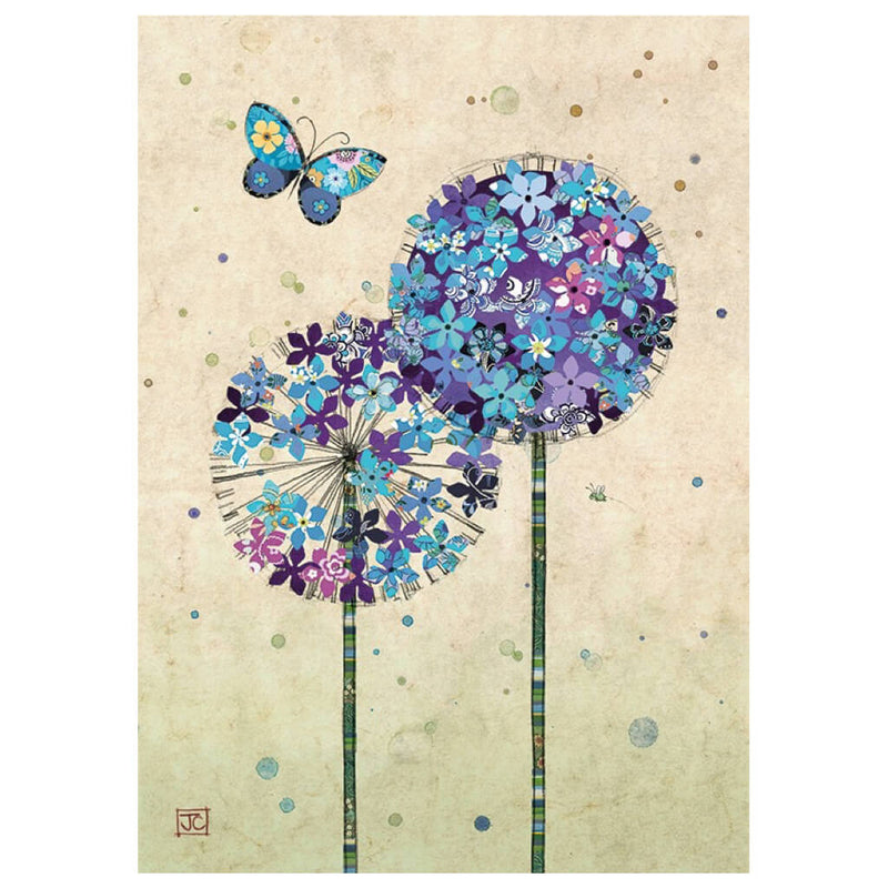 Bug Art Butterfly Alliums Greetings Card