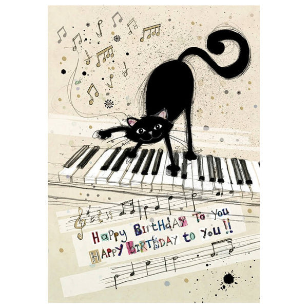 Bug Art Cat Keyboard Greetings Card