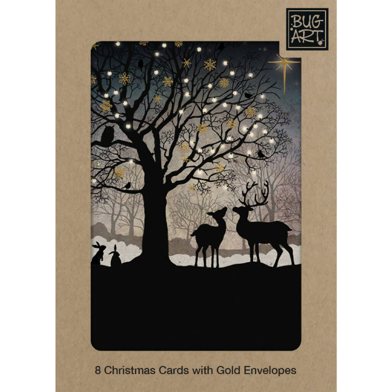 Bug Art Christmas Woodland Christmas Card