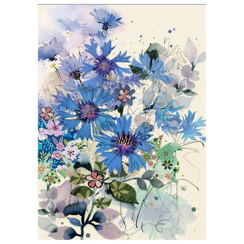 Bug Art Cornflowers Greetings Card