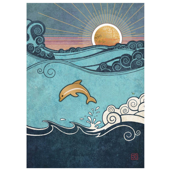 Bug Art Dolphin Greetings Card