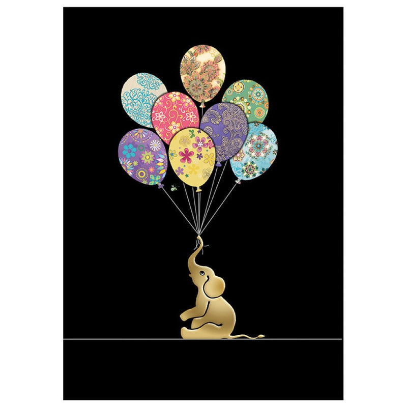 Bug Art Elephant Balloons Greetings Card