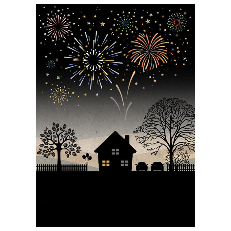 Bug Art Fireworks Greetings Card