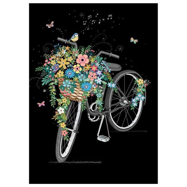 Bug Art Flower Bike Greetings Card