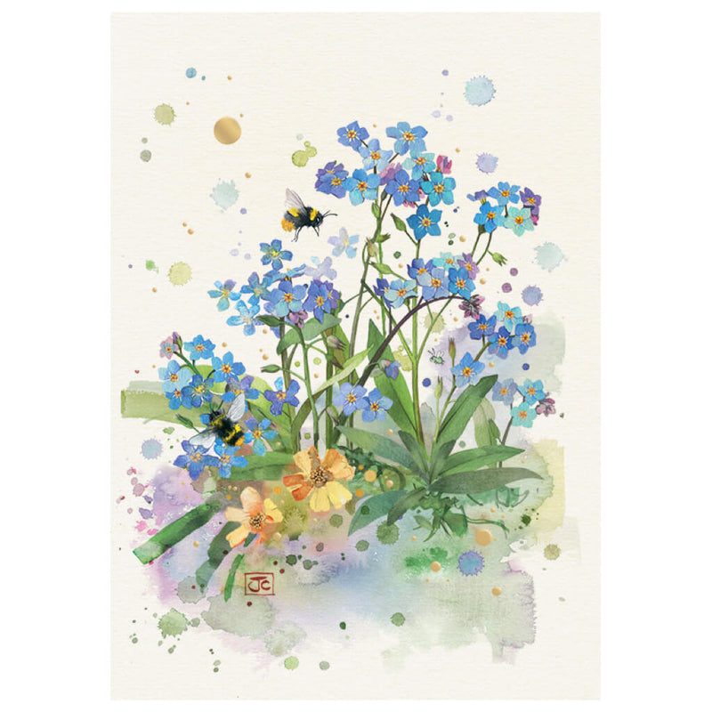 Bug Art Forget-Me-Nots Greetings Card