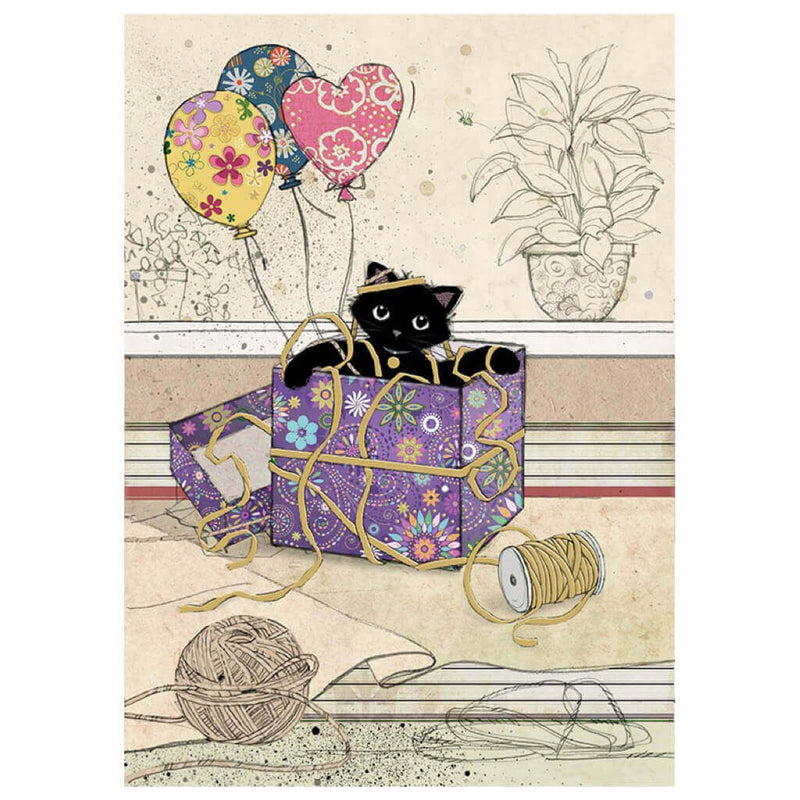 Bug Art Gift Kitty Greetings Card