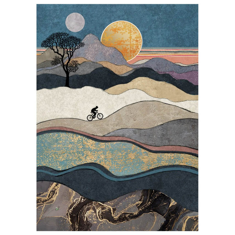 Bug Art Hill Cyclist Greetings Card