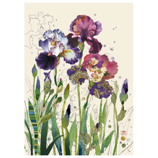 Bug Art Mixed Irises Greetings Card