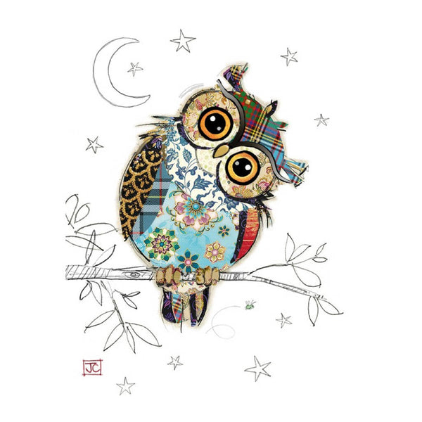 Bug Art Owen Owl Greetings Card