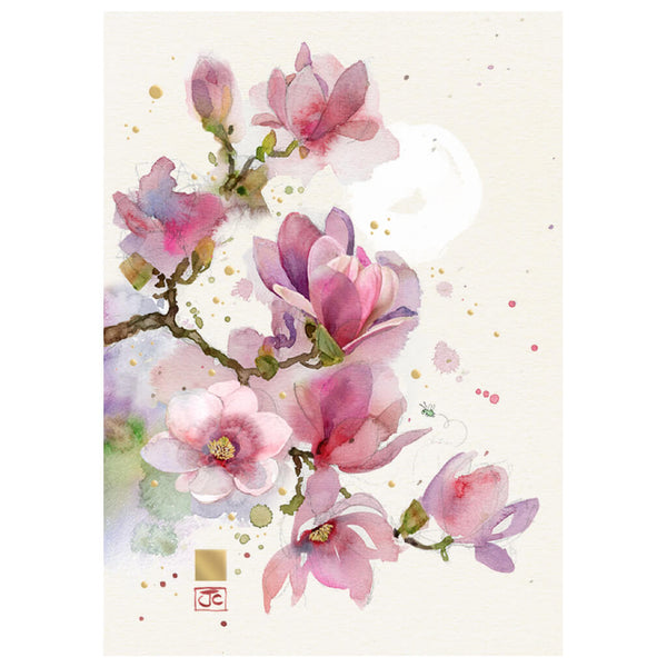 Bug Art Pink Magnolia Greetings Card