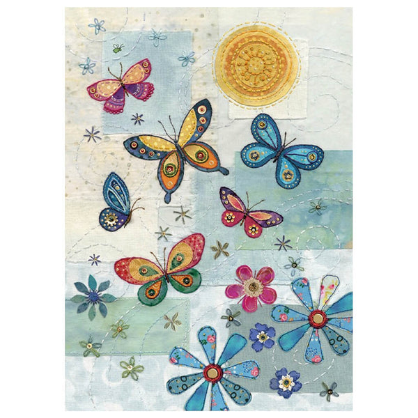 Bug Art Summer Butterflies Greetings Card