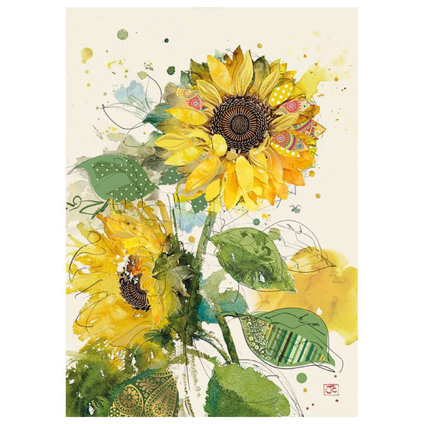 Bug Art Sunflowers Greetings Card