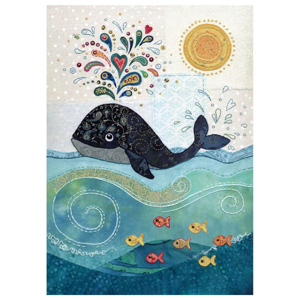 Bug Art Whale Splash Greetings Card