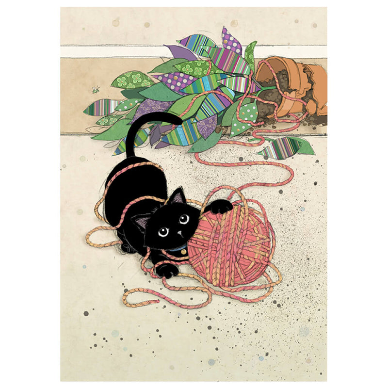 Bug Art Wool Kitty Greetings Card