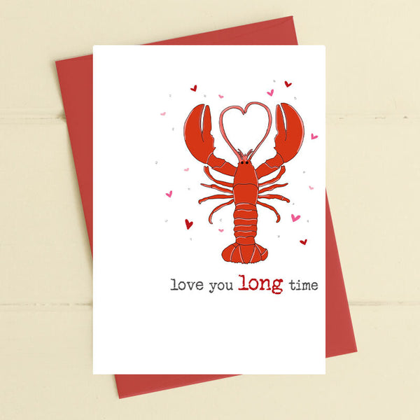Love You Long Time Lobster Greeting Card