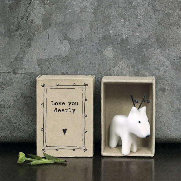 East of India Matchbox Porcelain Deer