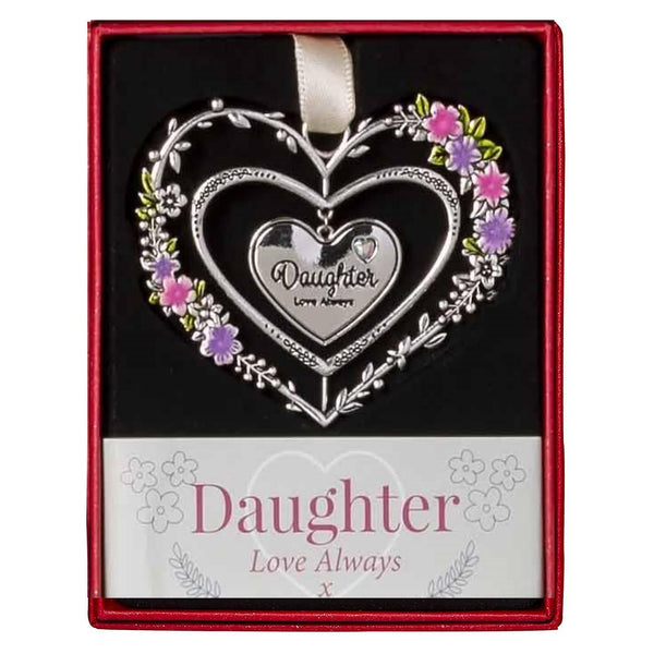 Daughter Gemstone Heart Hanging Decoration