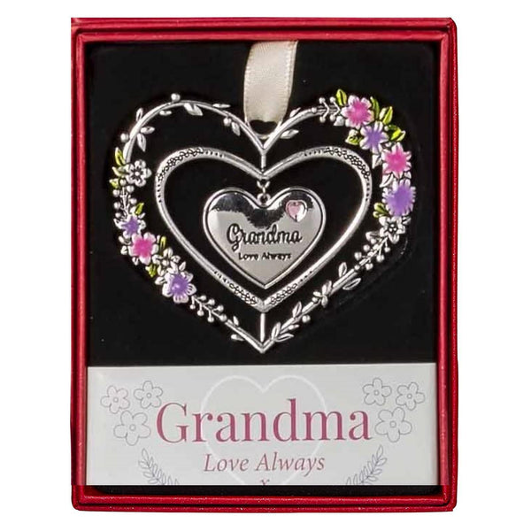 Grandma Gemstone Heart Hanging Decoration
