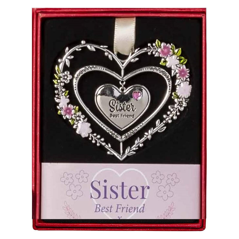 Sister Gemstone Heart Hanging Decoration