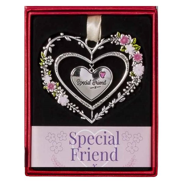 Special Friend Gemstone Heart Hanging Decoration