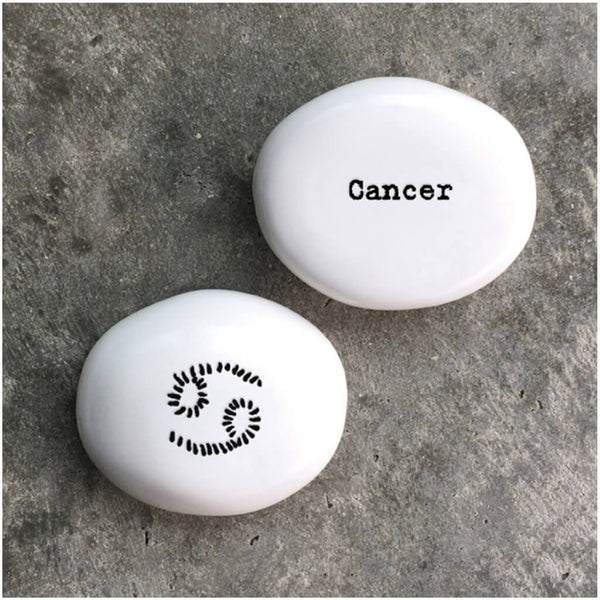 East of India Zodiac Porcelain Pebble - Cancer