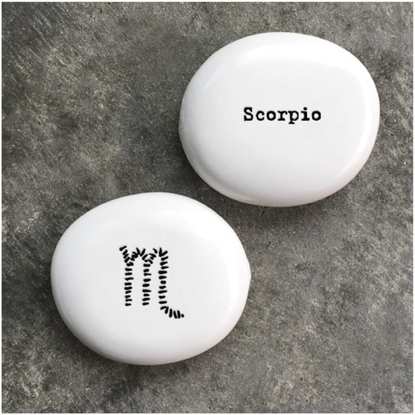 East of India Zodiac Porcelain Pebble - Scorpio