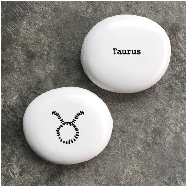 East of India Zodiac Porcelain Pebble - Taurus