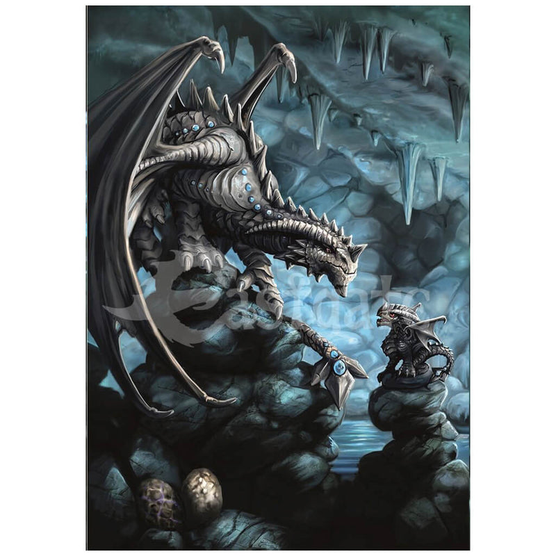 Rock Dragon Greetings Card by Anne Stokes
