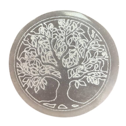 Selenite Charging Plate - Tree of Life